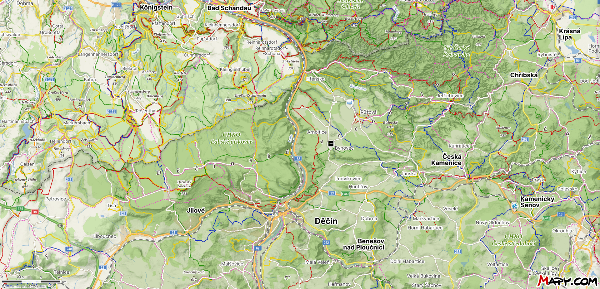 Mapa outdoorového závodu Koruna českého středohoří